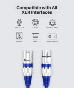 XLR Male To Female Microphone Extension Cable, Single Pack(Gearit Xlr Male To Female Microphone Extension Cable Long) -GEARit Store gdi xlr mf 100ft bl 1pk 7