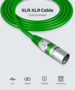 XLR Male To Female Microphone Extension Cable, Single Pack(Gearit Xlr Male To Female Microphone Extension Cable Long) -GEARit Store gdi xlr mf 100ft gr 1pk 2