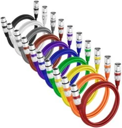 XLR Male To Female Microphone Extension Cable, Multicolor(Gearit Xlr Male To Female Microphone Extension Cable Multicolor) -GEARit Store gdi xlr mf 1hft mc 10pk