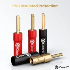 6 Pairs Pin Type PVC Speaker Banana Plugs(Copy Of Gearit Speaker Banana Plugs Flex Pin Plug Type For For Spring Loaded Terminals Gold Plated Connectors 6 Pair 12 Pieces) -GEARit Store gi bp pvc 6pk 3