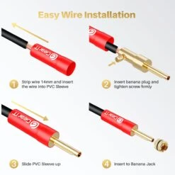 6 Pairs Pin Type PVC Speaker Banana Plugs(Copy Of Gearit Speaker Banana Plugs Flex Pin Plug Type For For Spring Loaded Terminals Gold Plated Connectors 6 Pair 12 Pieces) -GEARit Store gi bp pvc 6pk 6