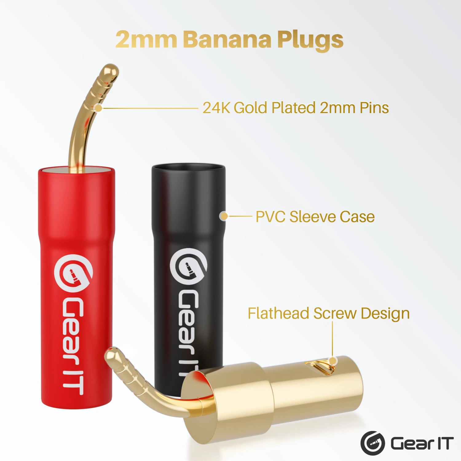 6 Pairs 2mm PVC Speaker Banana Plugs(Gearit Speaker Banana Plugs 2mm Pin Plug Screw Type Pvc Insulated Gold Plated Connectors 6 Pair 12 Pieces) 2 6 Pairs 2mm PVC Speaker Banana Plugs(Gearit Speaker Banana Plugs 2mm Pin Plug Screw Type Pvc Insulated Gold Plated Connectors 6 Pair 12 Pieces) - Image 2