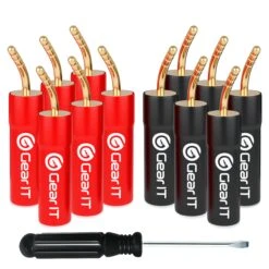 6 Pairs 2mm PVC Speaker Banana Plugs(Gearit Speaker Banana Plugs 2mm Pin Plug Screw Type Pvc Insulated Gold Plated Connectors 6 Pair 12 Pieces)