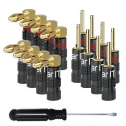 4 Pairs Straight And 4 Pairs Right Angle Banana Plugs - Pin Plug Closed Screw Type(Gearit 4 Pairs Straight And 4 Pairs Right Angle Banana Plugs Pin Plug Closed Screw Type 8 Pairs 16 Pieces)