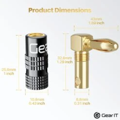 4 Pairs Straight And 4 Pairs Right Angle Banana Plugs - Pin Plug Closed Screw Type(Gearit 4 Pairs Straight And 4 Pairs Right Angle Banana Plugs Pin Plug Closed Screw Type 8 Pairs 16 Pieces) -GEARit Store gi bp4p bp904p 5