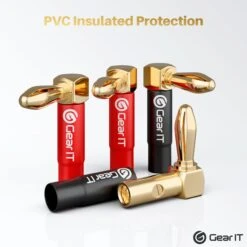 6 Pairs Right Angle Pin Type Speaker Banana Plugs(Gearit Speaker Banana Plugs 90 Degree Pin Plug Type Pvc Insulated Gold Plated Connectors 6 Pair 12 Pieces) -GEARit Store gi bp90 pvc 6pk 3
