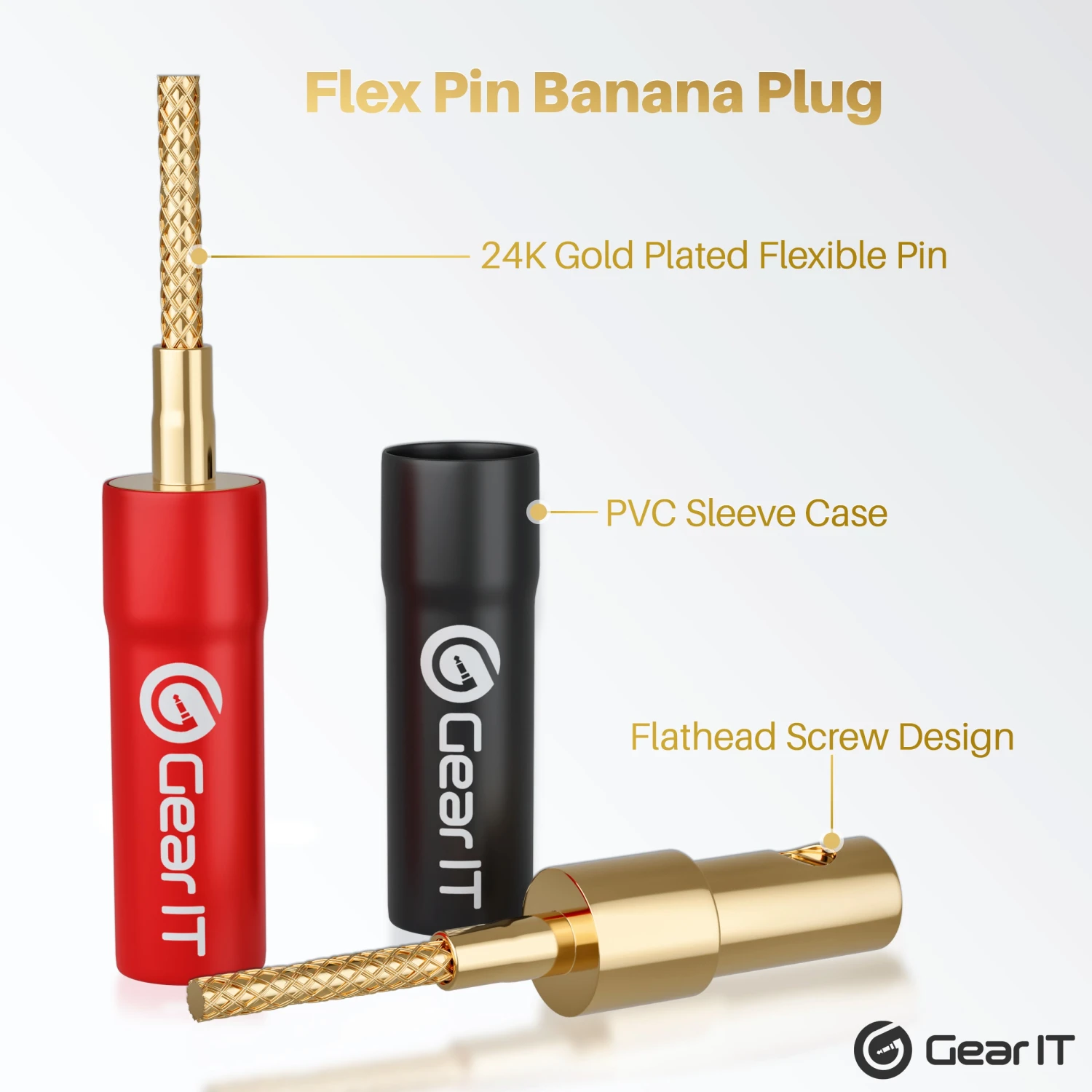 6 Pairs Flex Pin Type Speaker Banana Plugs(Gearit Speaker Banana Plugs Speaker Connector Pin Plug Type Pvc Insulated Gold Plated Connectors 6 Pair 12 Pieces) 2 6 Pairs Flex Pin Type Speaker Banana Plugs(Gearit Speaker Banana Plugs Speaker Connector Pin Plug Type Pvc Insulated Gold Plated Connectors 6 Pair 12 Pieces) - Image 2