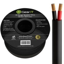 10/2 Outdoor Speaker Wire 10 Gauge CCA - CL3 Rated For Direct Burial In Ground(Gearit 10 2 Outdoor Speaker Wire 10 Gauge Cca Cl3 Rated For Direct Burial In Ground) 24 10/2 Outdoor Speaker Wire 10 Gauge CCA - CL3 Rated For Direct Burial In Ground(Gearit 10 2 Outdoor Speaker Wire 10 Gauge Cca Cl3 Rated For Direct Burial In Ground) -GEARit Store gi spkr 10awg cl3 cca bk 200c2