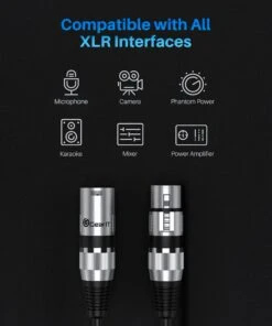 XLR Male To Female Microphone Extension Cable, Single Pack(Gearit Xlr Male To Female Microphone Extension Cable Long) -GEARit Store xlr bk 7 1